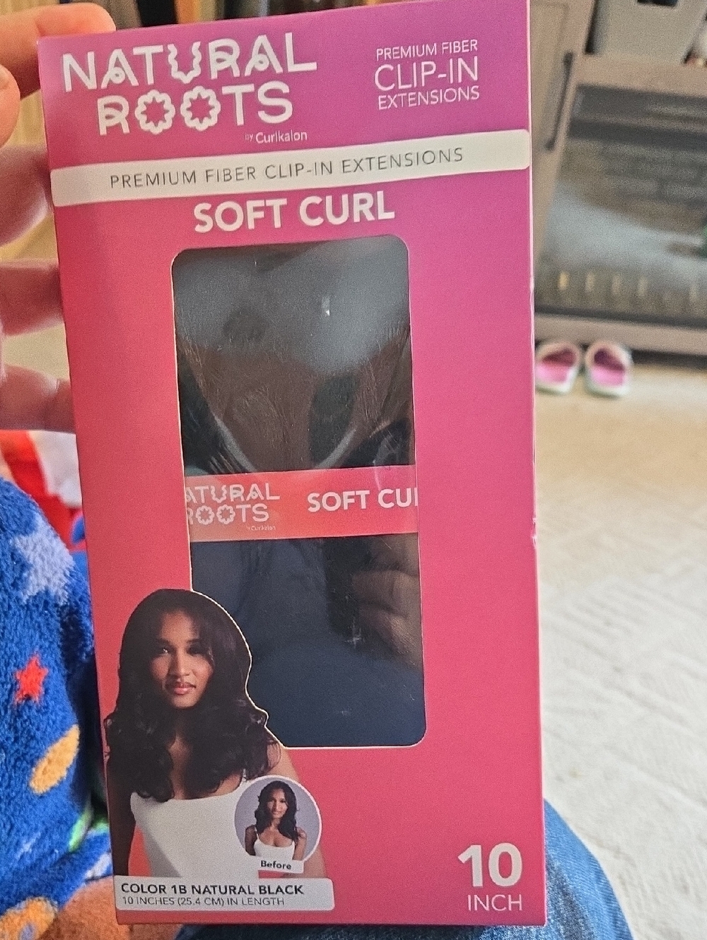 Soft Curl Clip-In Hair Extensions - 10 inch, Natural Black